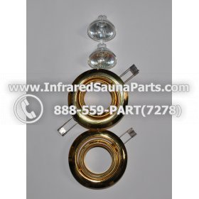 COMPLETE LIGHT ASSEMBLY 110V / 120V - COMPLETE LIGHT ASSEMBLY 2 HOUSING IN GOLD FINISH WITH 2 BULBS 110V / 120V 1