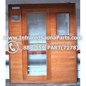 WOOD SAUNA WALLS - HEMLOCK WOOD SAUNA PANEL + DOOR ( 69.5" x 59.1" ) 1