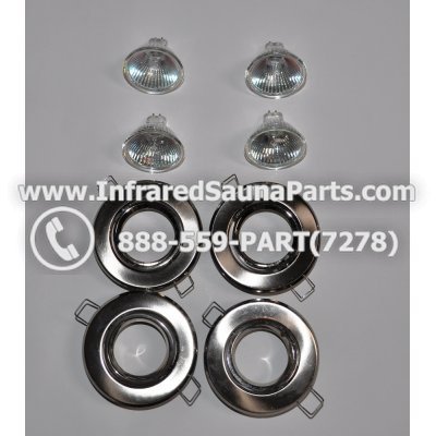 COMPLETE LIGHT ASSEMBLY 220V / 240V - COMPLETE LIGHT ASSEMBLY 4 HOUSING IN SILVER FINISH WITH 4 BULBS 220V / 240V 1