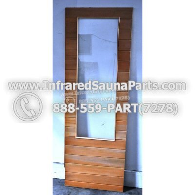 WOOD SAUNA WALLS - HEMLOCK WOOD SAUNA PANEL WITH GLASS ( 24.7" x 72.5" ) 1