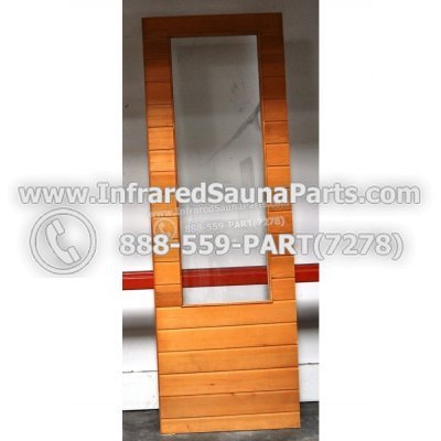 WOOD SAUNA WALLS - HEMLOCK WOOD SAUNA PANEL WITH GLASS ( 73" x 34.7" ) L 1